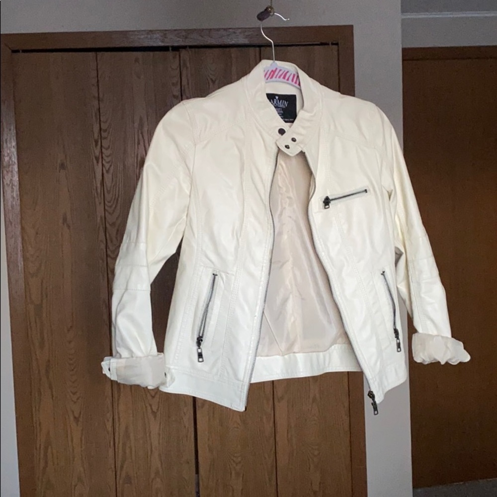 Buckle Polyester Cream Jacket - image 1